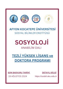 Sosyoloji Tezli Yüksek Lisans ve Doktora Başvuruları