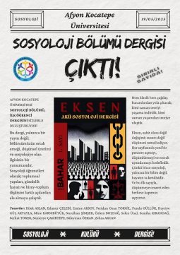 EKSEN-AKÜ Sosyoloji Dergisi Çıktı!