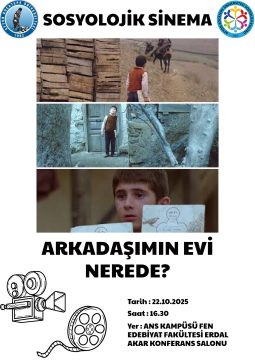 AKÜ Sosyoloji Bölümü Sinema Etkinliği: “Arkadaşımın Evi Nerede?”
